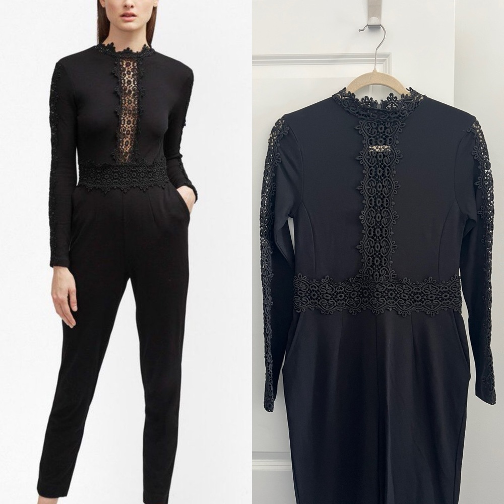 French Connection Petra Lace Inset Jumpsuit